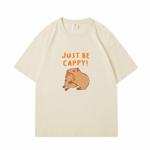 Kawaii Two Capybara 'Just Be Cappy!' Unisex Cotton Tee Top