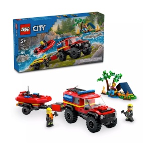 LEGO City Fire - 4x4 Fire Truck with Rescue Boat