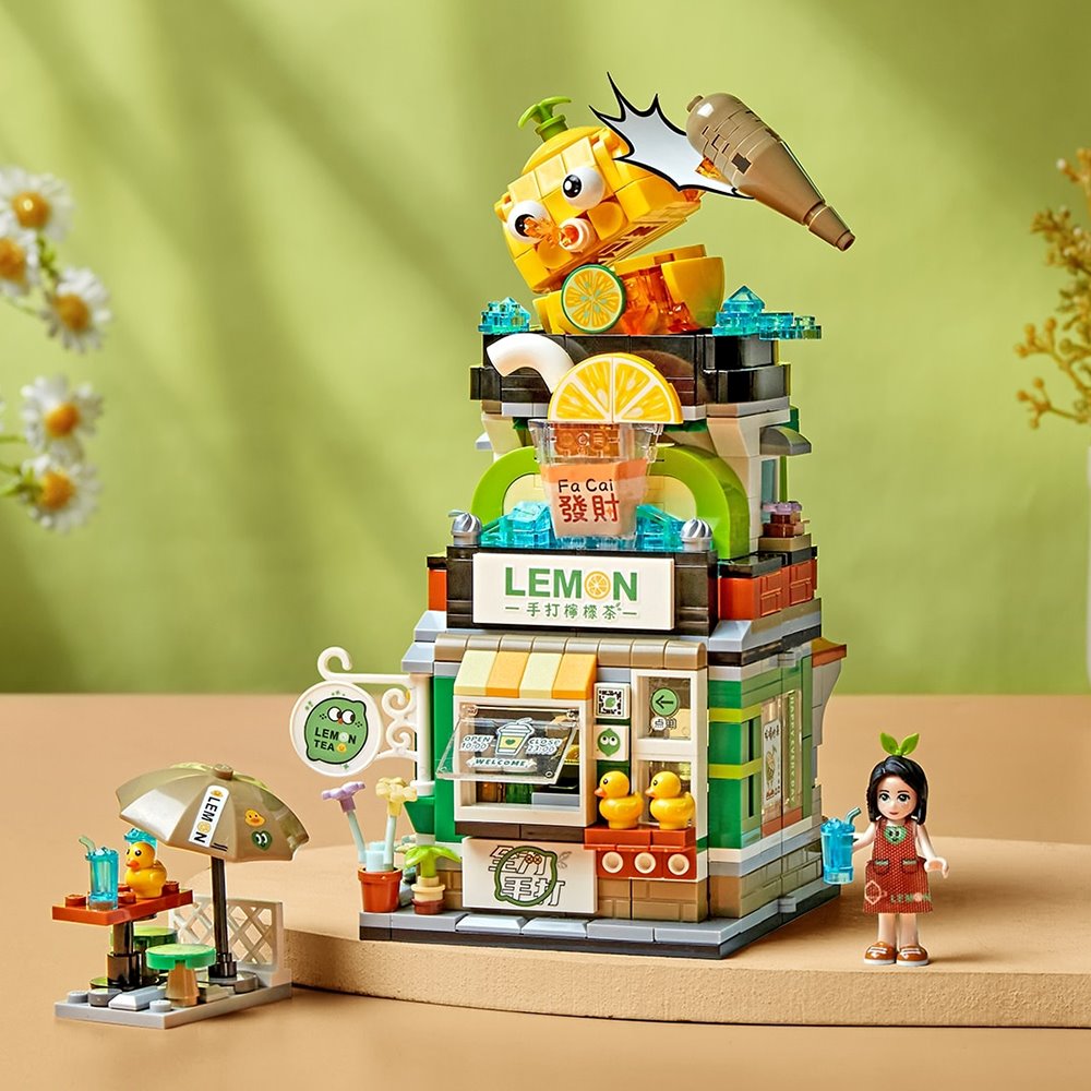 Lemon Tea & Noodle Shop Micro Building Sets