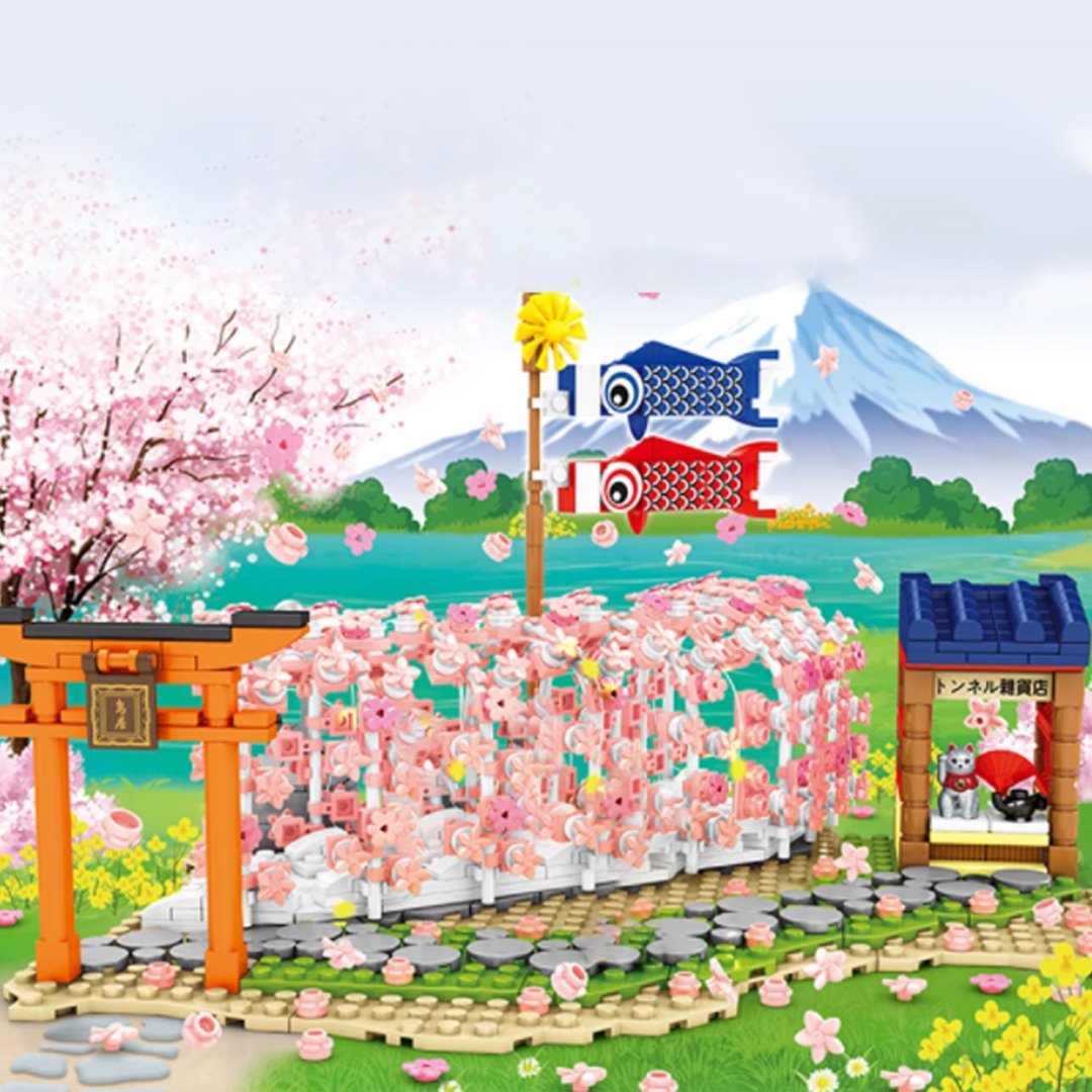 Light up Japanese Hakone Sakura Tree Tunnel Building Sets