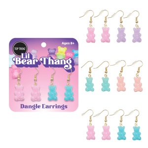 Lil Bear Thang Dangle Earring Sets - Pastel Glitter Colors