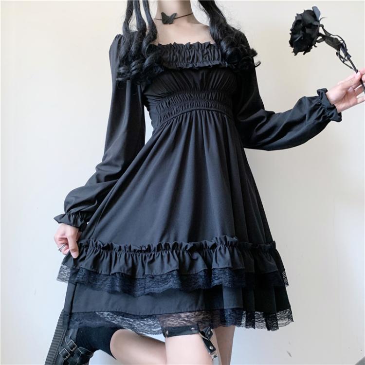 Lolita Black Mini High Waist Gothic Women's Dress