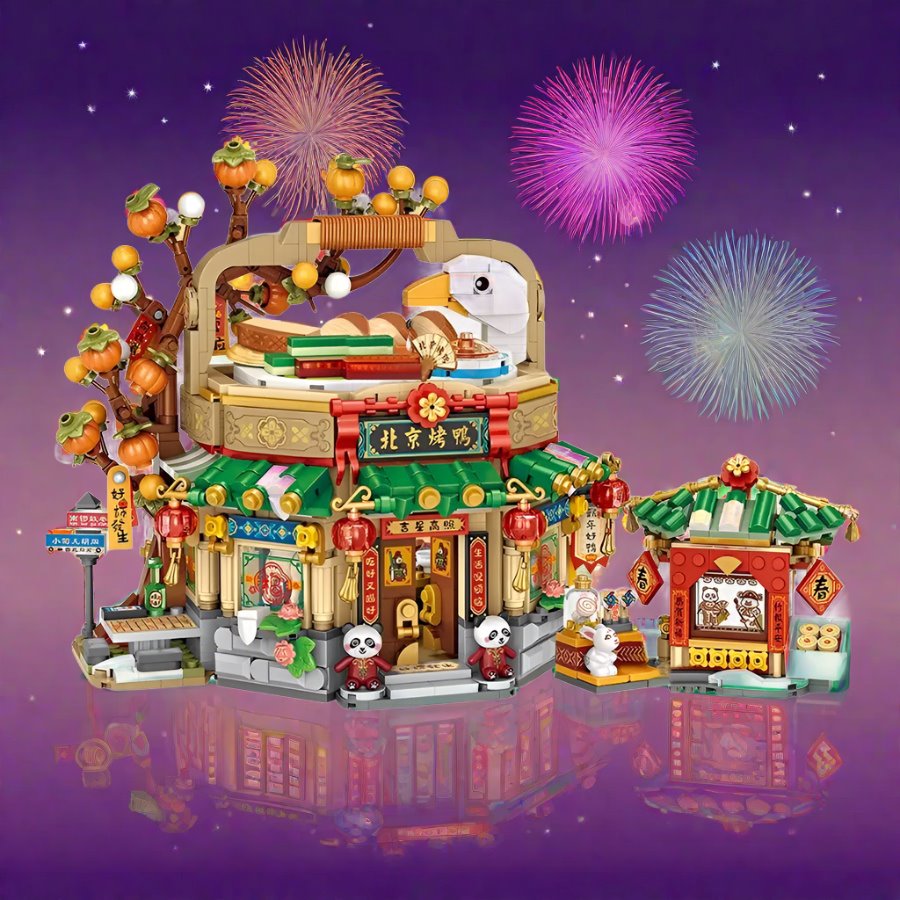 Mei Mei Panda Peking Duck Restaurant Micro Building Blocks With Lights