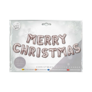 Merry Christmas Balloon Banner- Silver