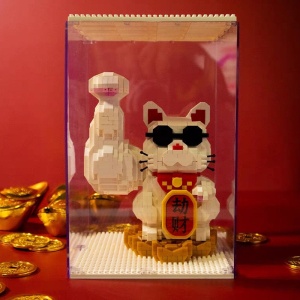 Muscle Lucky Cat & Kimono Outfit Nano Building Blocks