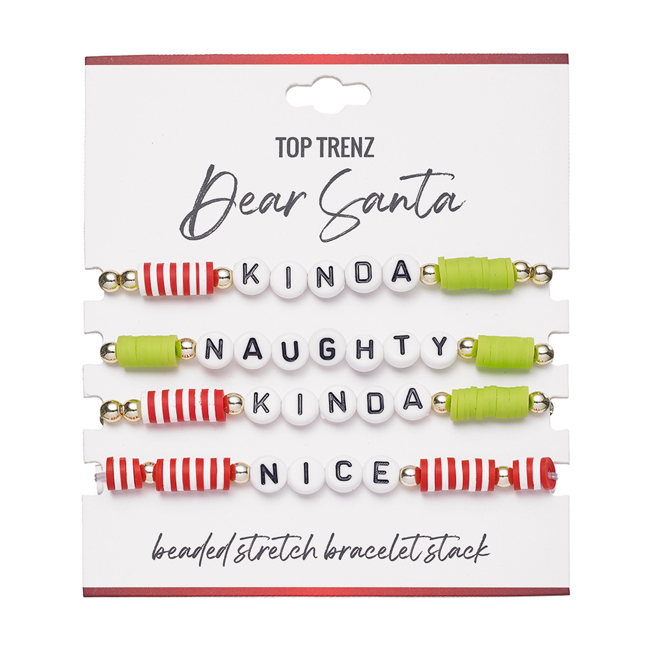 Naughty or Nice Stretch Beaded Bracelet Set