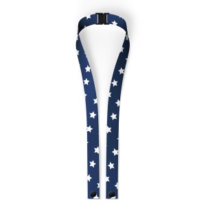 Navy White Star Mask Lanyard w/Safety Breakaway Clip