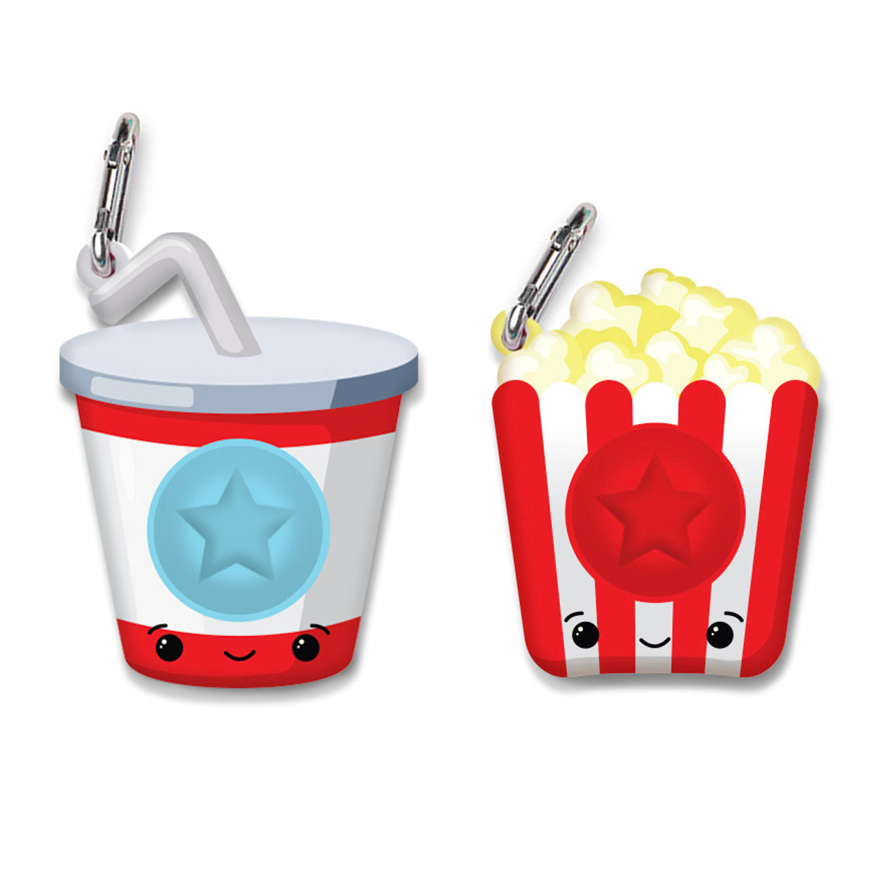 OMG Mega Pop Best Friend Fidget Keychains - Soda and Popcorn