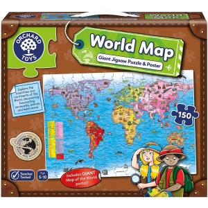 Orchard Toys 280 World Map Puzzle And Poster 150 Piece Puzzle