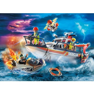 PLAYMOBIL 70140 Sea Rescue-Fire Rescue with Personal Watercraft