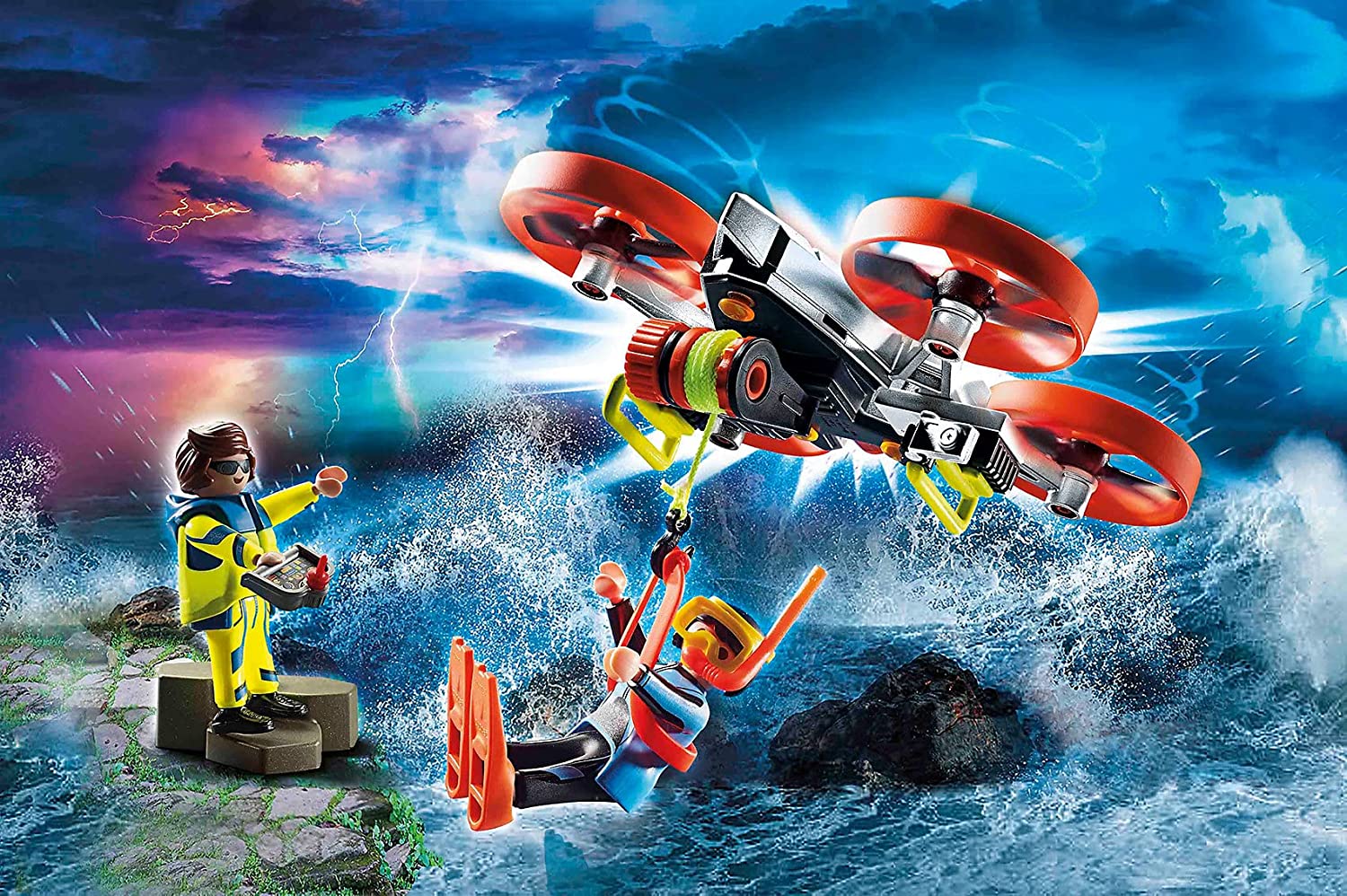 PLAYMOBIL 70143 Sea Rescue - Diver Rescue with Drone