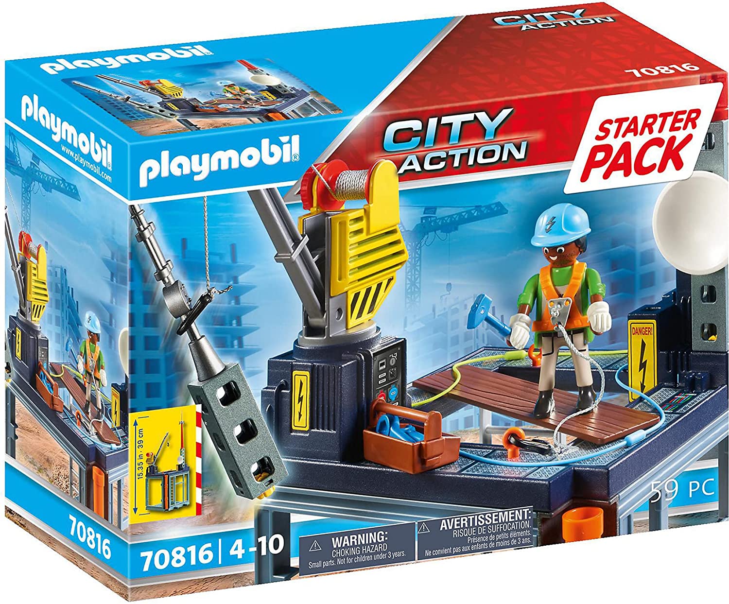 PLAYMOBIL 70816 StarterPack Construction site with rope wind