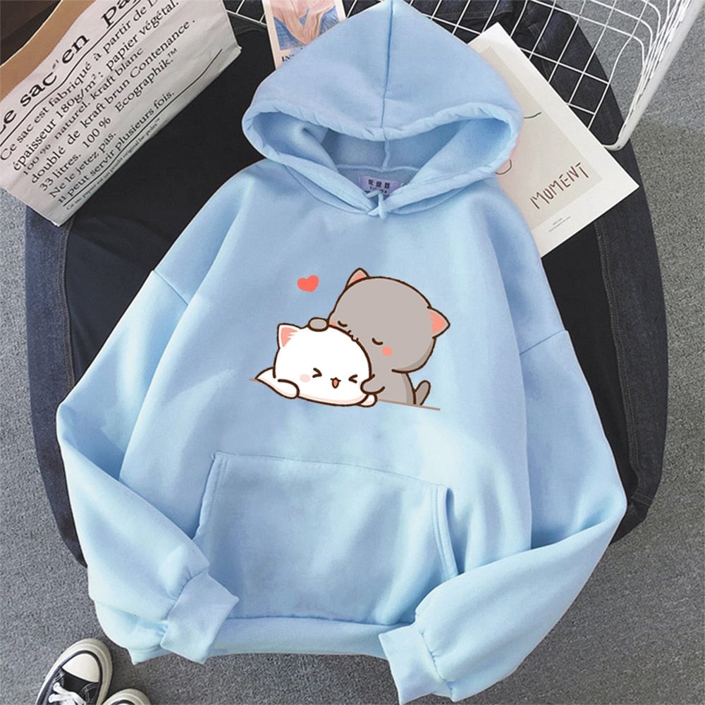 Pepper and Salt Cat Sharing Love Hoodie