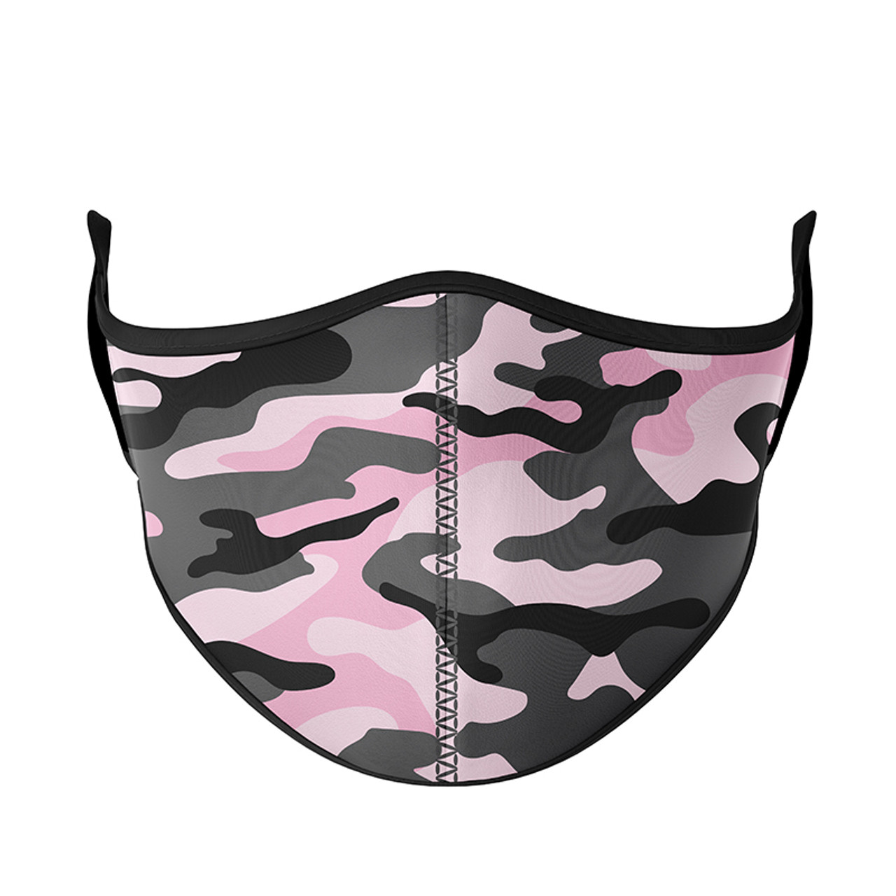 Pink Grey Camo Face Mask