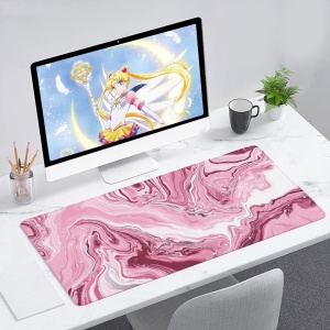 Pink Red Marble Abstract Art Large Mouse Pad