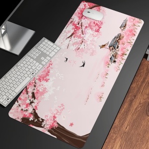 Pink Sakura Japanese Shrine Mountains Large Mouse Pad Collection