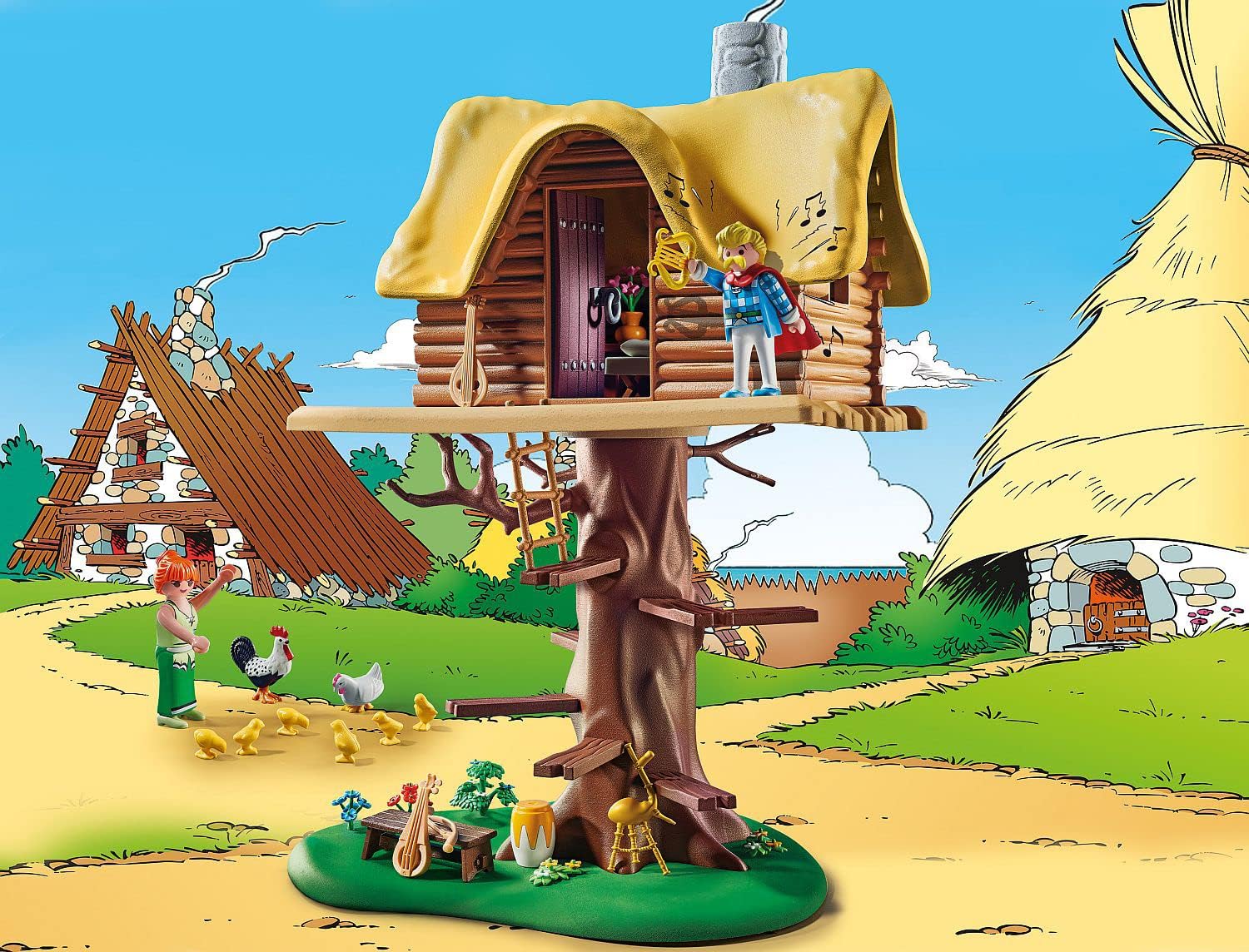 Playmobil 71016 Asterix-Cacofonix with Treehouse