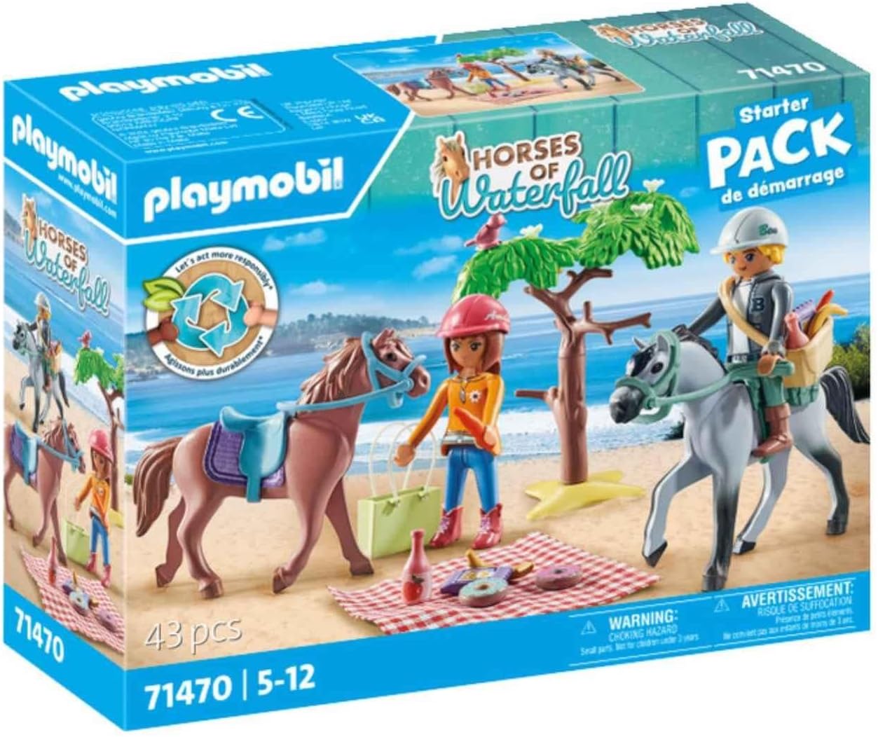 Playmobil 71470 Starter Pack Horseback riding trip, Amelia and Ben