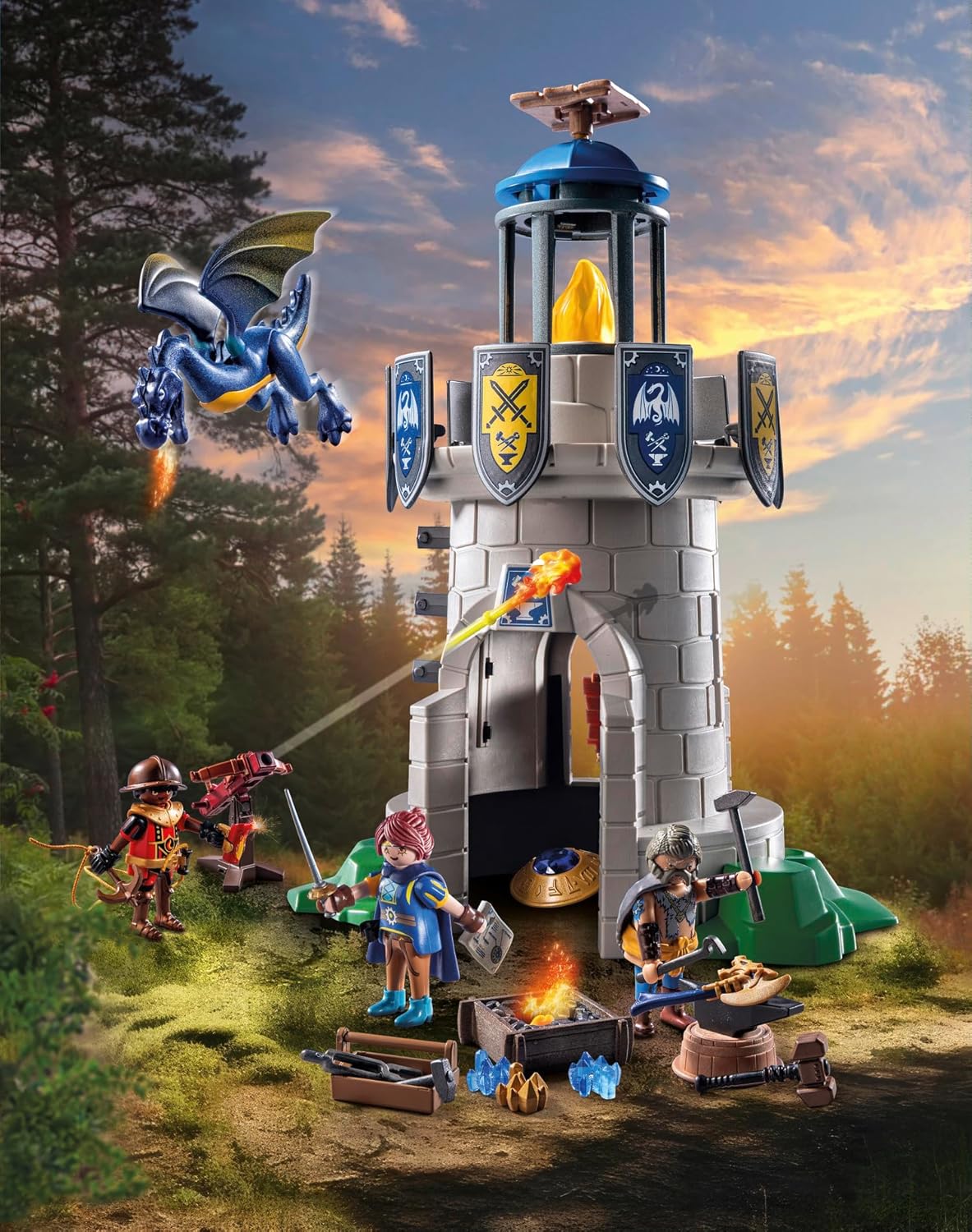 Playmobil 71483 Novelmore Knight's tower with smith and dragon