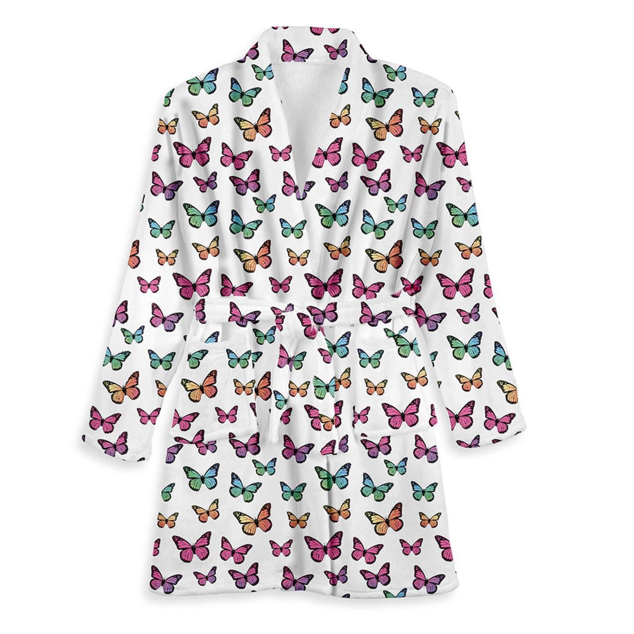 Rainbow Butterfly Fuzzy Bathrobe