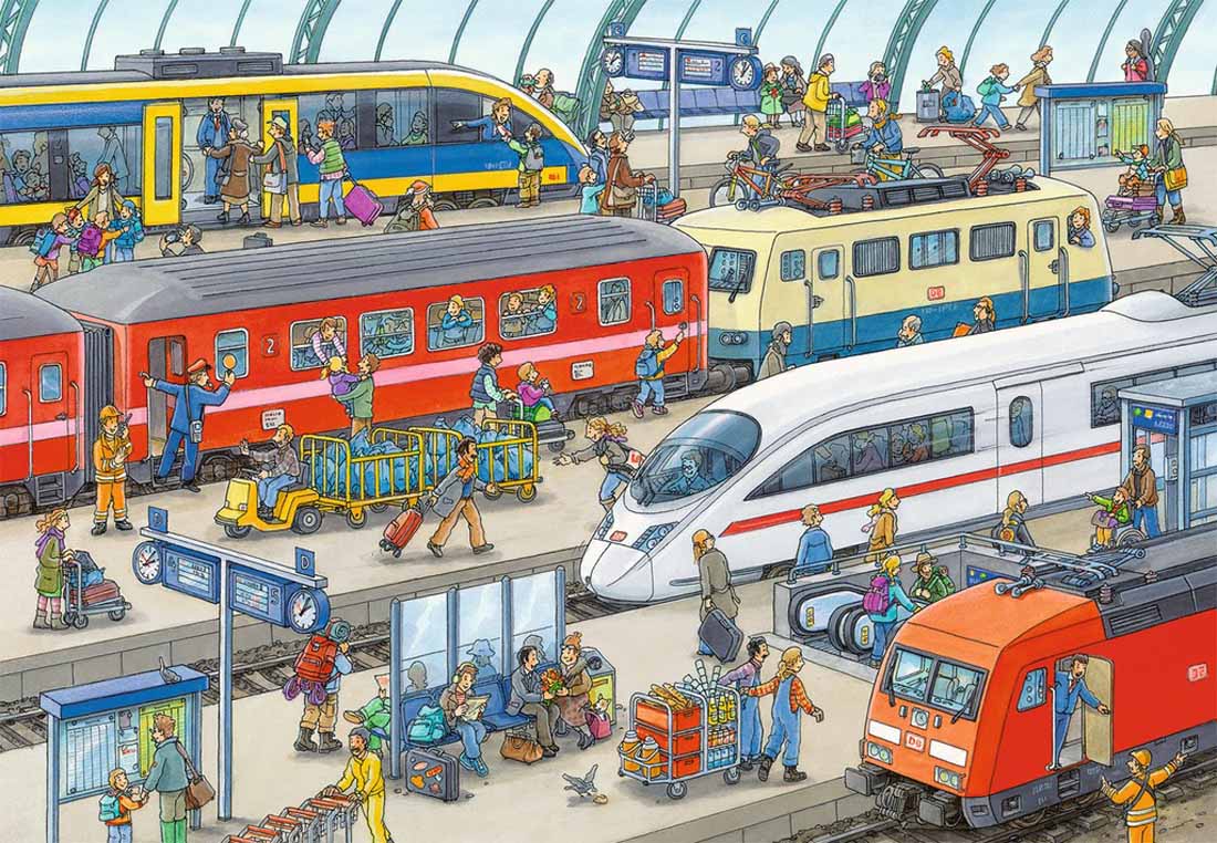 Ravensburger 2 x 24 Pieces Busy Train Station