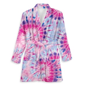 Razzy Tie-Dye Fuzzy Bathrobe