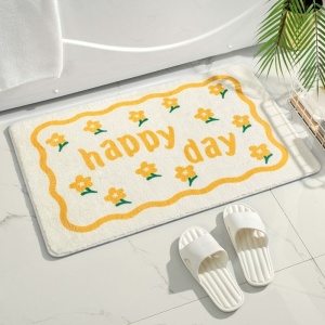 Rectangle Kawaii Floral Non-Slip Bathroom Mat