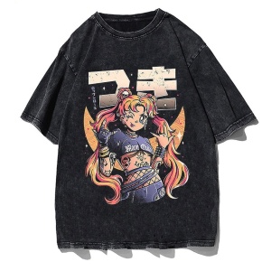 Rock On Usagi Tsukino Stone Wash Oversized Tee