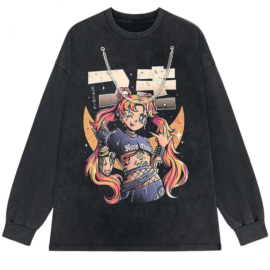 Rock On Usagi Tsukino Stone Wash Sweatshirt