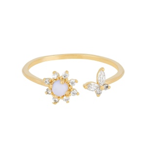 Sakura Butterfly Gold-plated Adjustable Rings