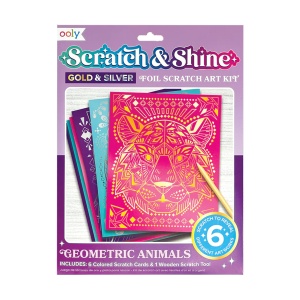 Scratch & Shine Scratch Cards - Geometric Animals