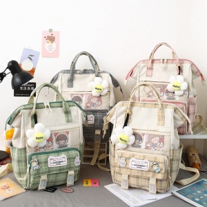 Set of 5 Kawaii Plaid Backpack Bag Collection