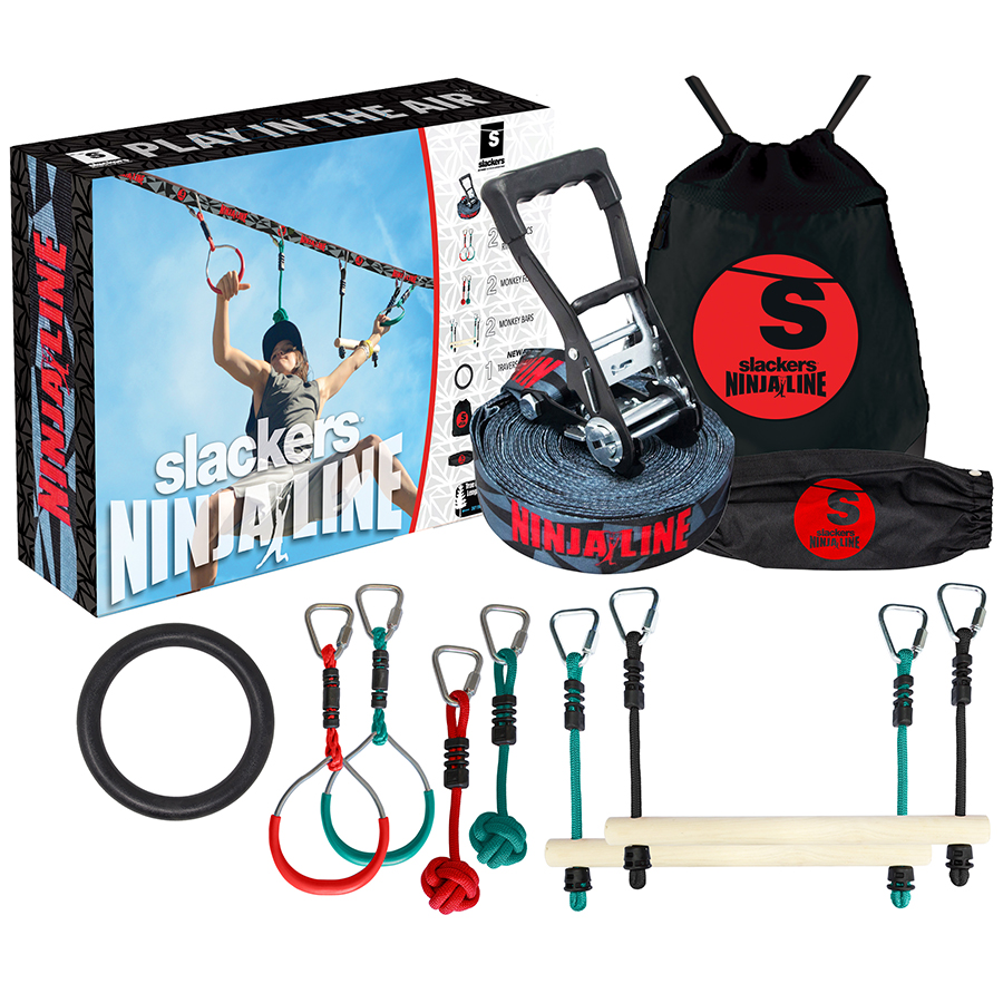 Slackers NinjaLine 30 Ft Intro Kit with 7 Hanging Obstacles