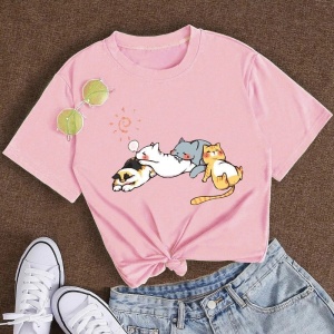 Sleepy Cats Short Sleeve Women's Tee