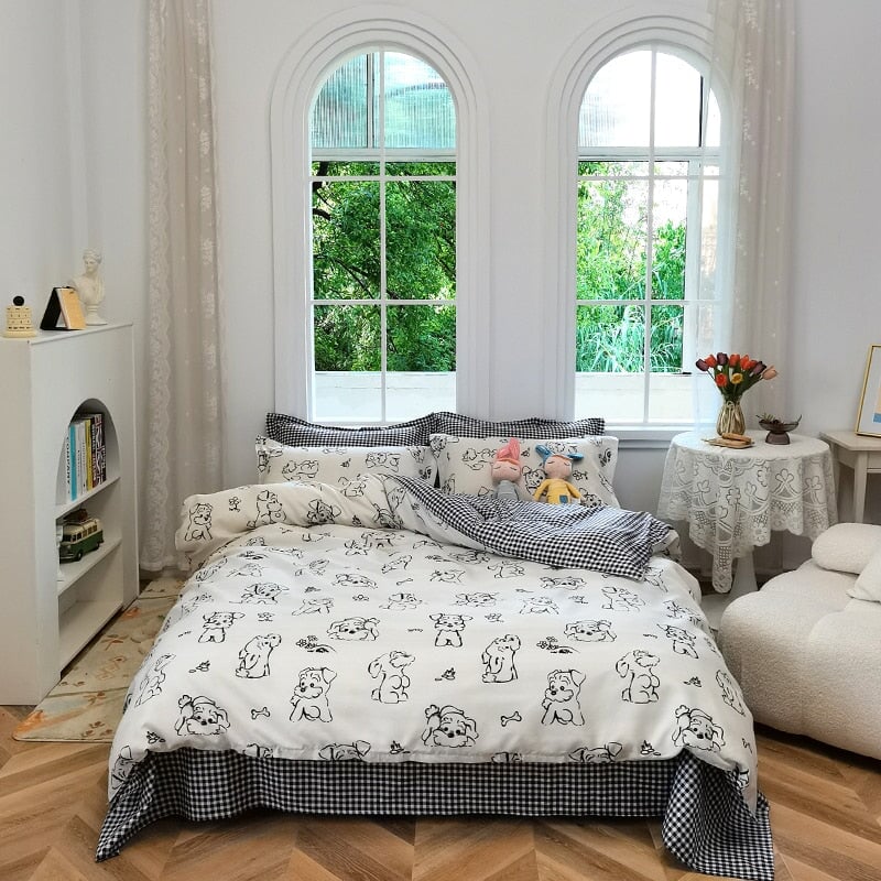 Snowy Cute Dog Bedding Set