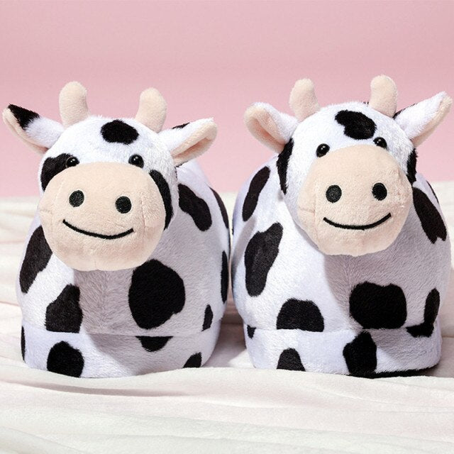 Soft Cow Plush Slippers