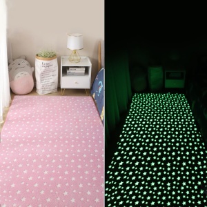 Starry Night Glow-in-the-dark Faux Fur Rug Carpet