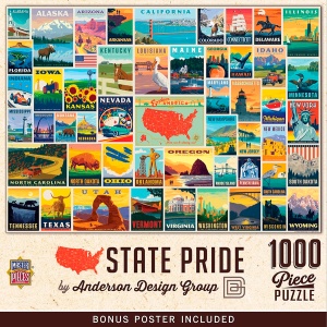 State Pride Vintage Collage Poster Art Puzzle - 1000 pc