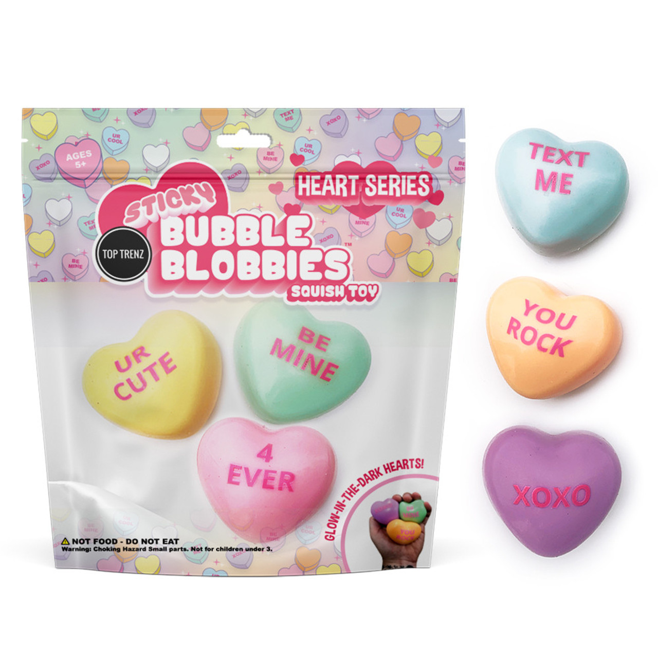 Sticky Bubble Blobbies - Conversation Heart