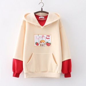 Strawberry Mikki Bunny Fleece Hoodies