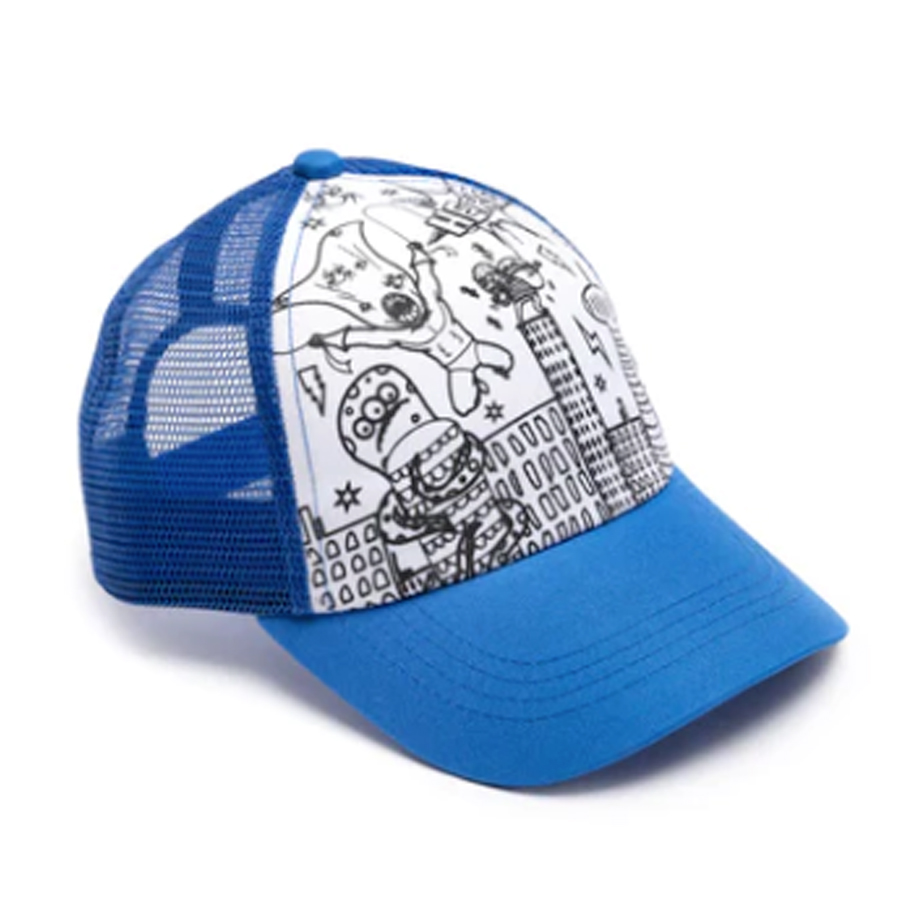 Superhero Color-In Ball Cap - Blue