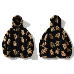 Teddy Bear Fleece Hooded Zip-up Jacket