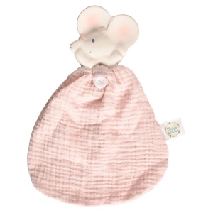 Teething Comforter with Organic Rubber Teether - Meiya the Mouse