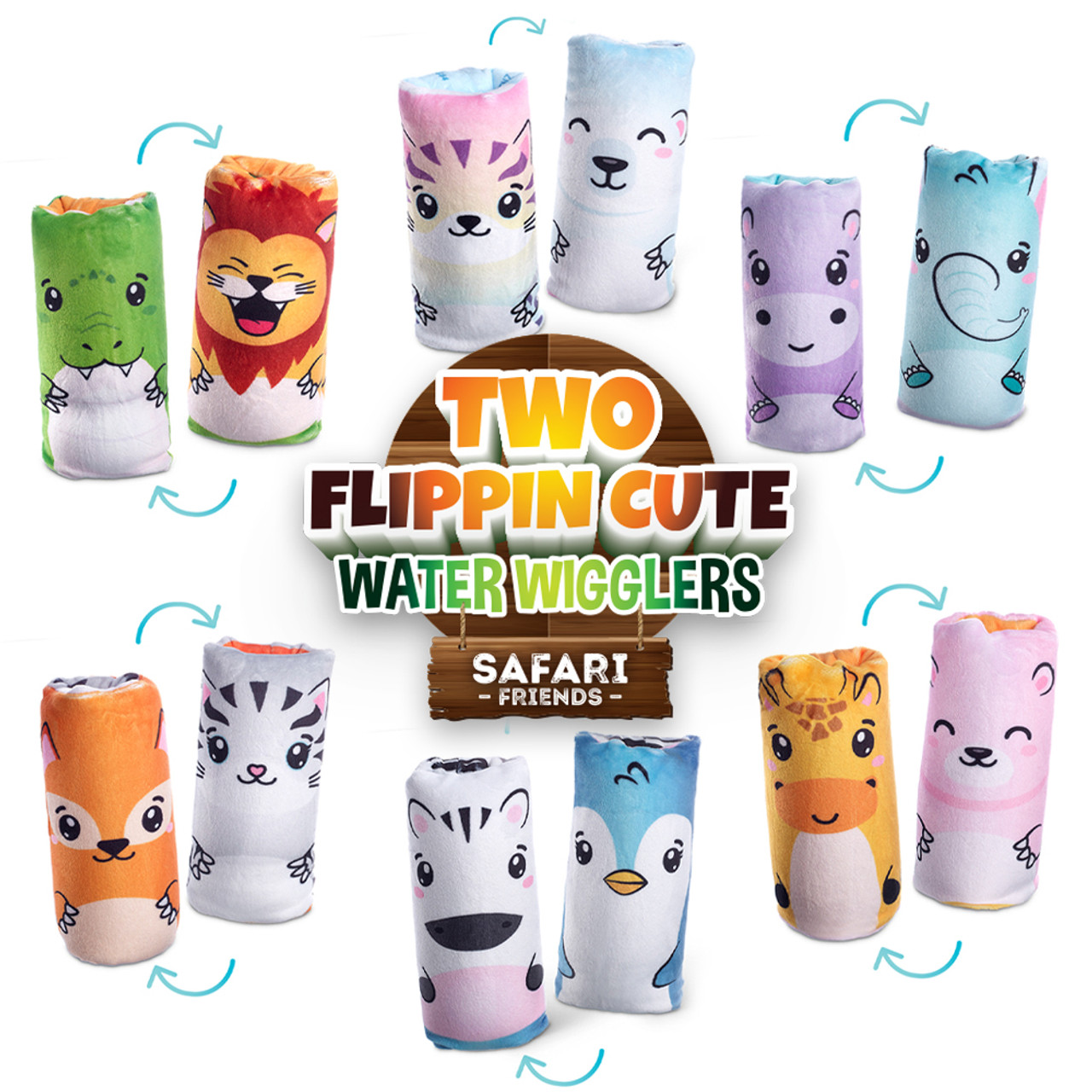 Two Flippin Cute Plush Water Wiggler Safari