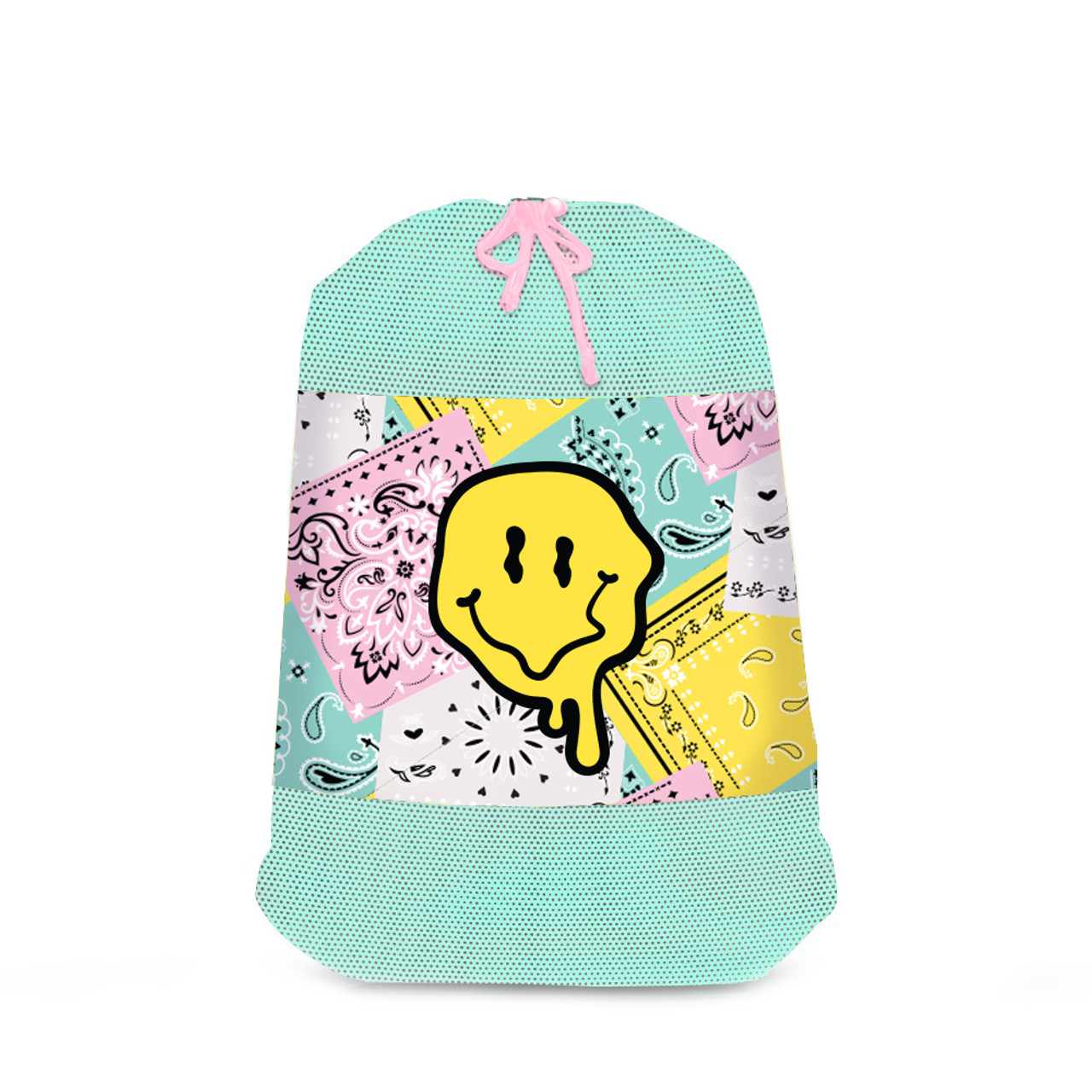 Wavy Text Mesh Sock Bag