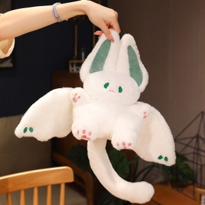 White Kawaii Fluffy Bat Plushie