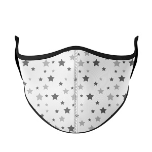 White w/Grey Snowflake Star Face Mask