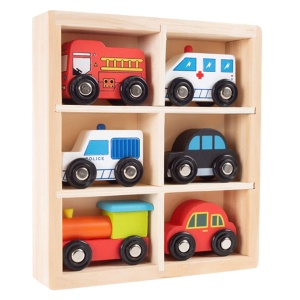 Wooden Mini Vehicle 6pc Set