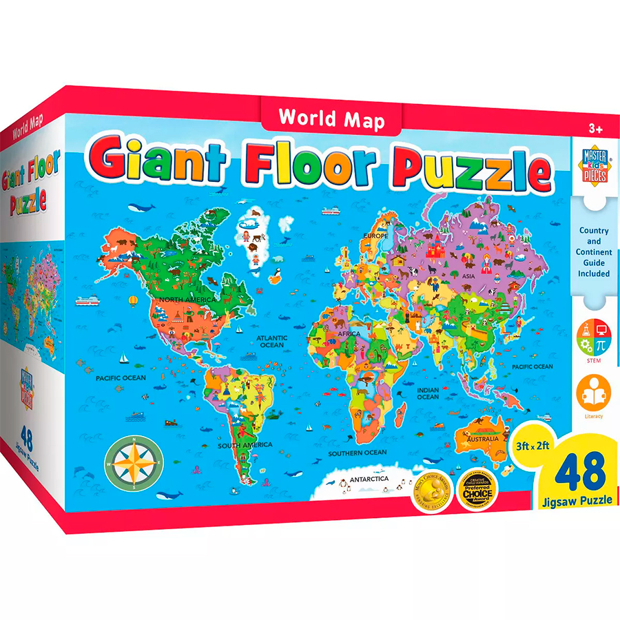 World Map Giant Floor Puzzle - 48 pc